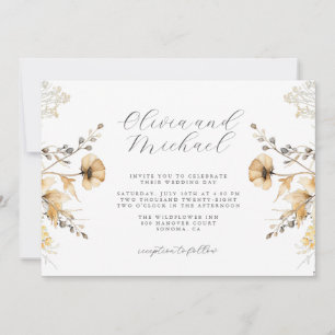 Invitación Crema Y Boda De Flor Silvestre Sage