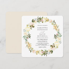 Invitación Crema y marfil | Boda Floral de Garland Botánico