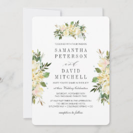 Invitación Crema y salvia | Moda botánica Boda floral