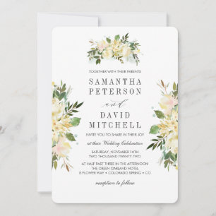 Invitación Crema y salvia   Moda botánica Boda floral