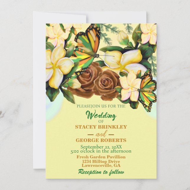 Invitación Creme Boho-Wildflower Boda Floral (Anverso)