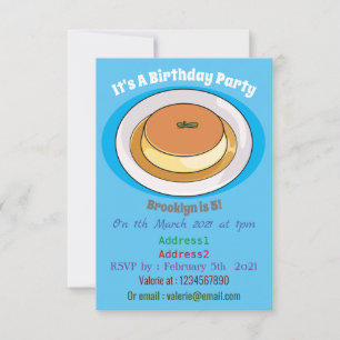 Invitación Creme caramel personalizado ilustracion
