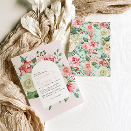 Invitación Crème & Rose | Florales románticas de primavera pa