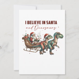 Invitación Creo en Santa y Dinosaurios