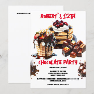 Invitación Crepes de helado de fiesta de chocolate para niños
