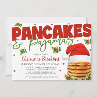 Invitación Crepes navidades Y Fiesta Pajamas Invitados