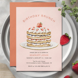 Invitación Crepes rosados de Rubor   Brunch Cute Girly Birthd