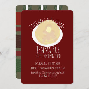 Invitación Crepes y Chicas de la resaca de pijamas Plantaci