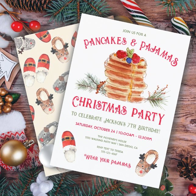 Invitación Crepes y Navidades de pijama Fiesta de cumpleaños (Subido por el creador)
