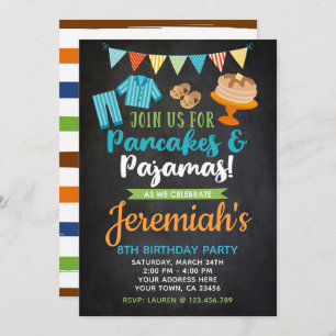 Invitación Crepes y pijamas cumpleaños