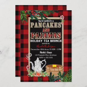 Invitación Crepes y pijamas Holiday Té Brunch Rústico