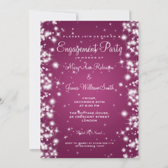 Invitación Crepúsculo Boda de compromiso (Anverso)