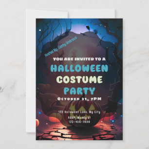 Invitación Crepúsculo bosque Jack-O' Lanterns Vintage Hallowe