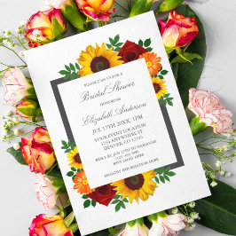 Invitación Crepúsculo Girasol Rosa Floral Ducha Nupcial