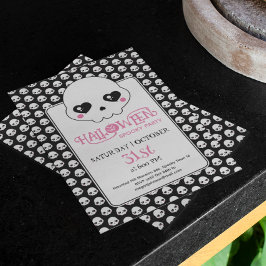 Invitación Crepúsculo y lindo cráneo patrón fiesta de Hallowe