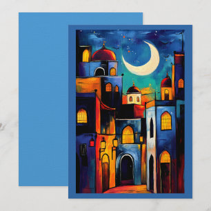 Invitación Crescent Glow Mezquitas geométricas de Ramadán