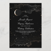 Crescent Moon and Night Stars Boda moderno