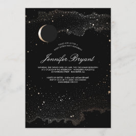 Invitación Crescent Moon and Night Stars Sweet 16