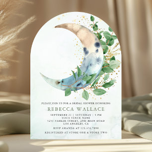 Invitación Crescent Moon Eucalyptus Arch Bridal Shower