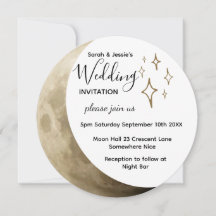 Crescent Moon & Gold Stars Wedting