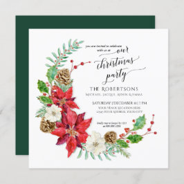 Invitación Crescent Wreath, Fiesta de Navidades de invierno |
