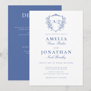 Invitación Crest de boda victoriano