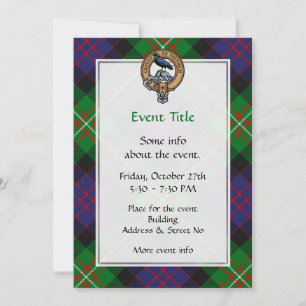 Invitación Crest de Clan MacDonell de Glengarry sobre Tartán