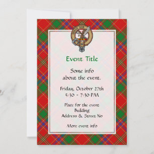 Invitación Crest de Clan Munro sobre Tartán