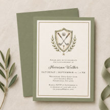 Crest de Golf Elegante Monograma Fiesta de Cumplea