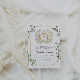 Invitación Crest de León | Cumpleaños 1er del Pequeño Rey Reg