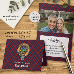 Invitación Crest del Clan MacLachlan sobre Tartán