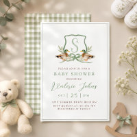Crest Monograma de Pato Silvestre Baby shower 