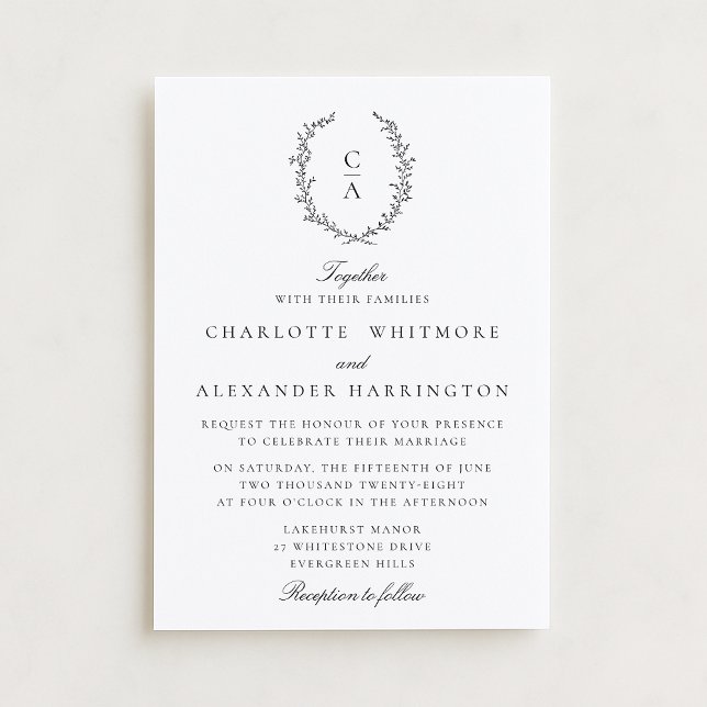 Invitación Crest,  Old Money Aesthetic, transparent backgroud (Subido por el creador)