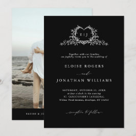 Invitación Cresta de Caligrafía Minimalista Moderna para Foto