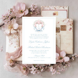 Invitación Crestá de Flor de Cerezo Dulce  | Boda de Monogram