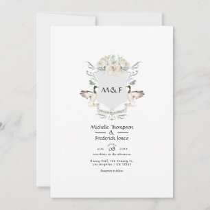 Invitación Cresta de Monograma de Boda junto al Lago