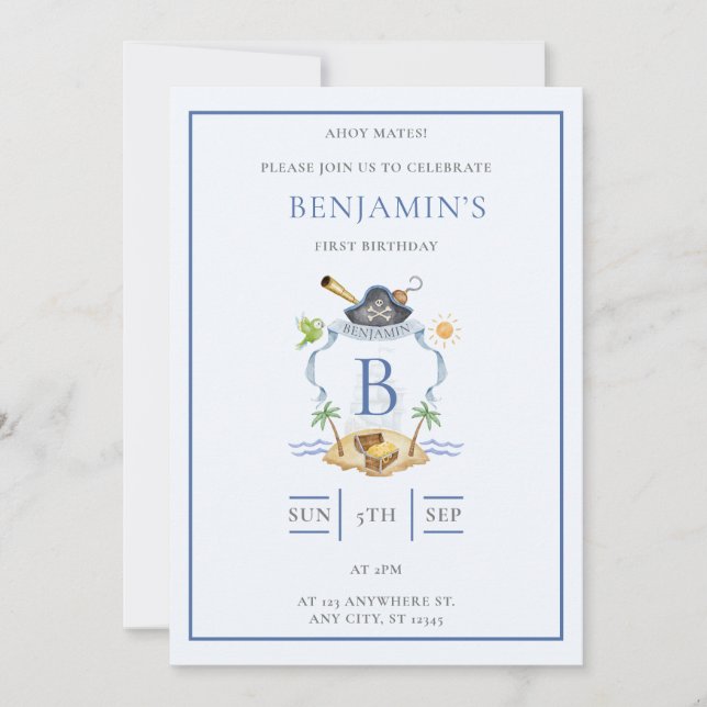 Invitación Cresta de Pirata (Anverso)