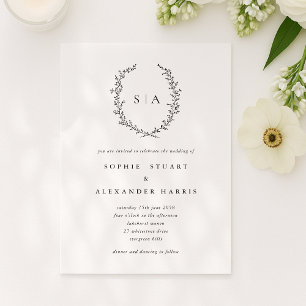 Invitación cresta, minimalista, 
