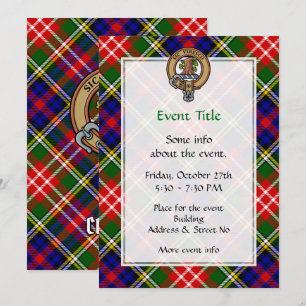 Invitación Crestón del Clan Christie sobre Tartán