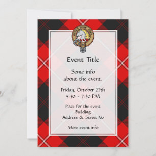 Invitación Crestón del Clan Cunningham sobre Tartán