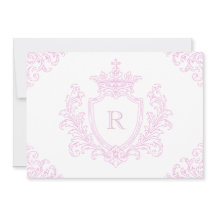 Crestón Monograma Tradicional Rosa para Bautizo de