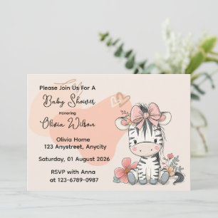 Invitación Cría de cebra sentada con cinta