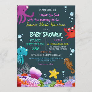Invitación Criatura linda debajo del océano Baby Shower RSVP