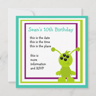 Invitación Criaturas alienígenas de pequeños monstruos
