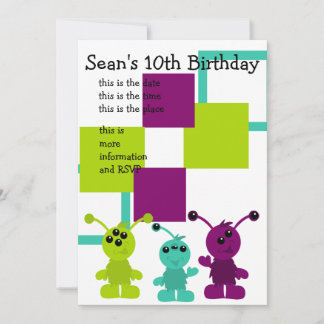 Invitación Criaturas alienígenas de pequeños monstruos