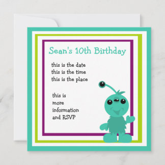 Invitación Criaturas alienígenas de pequeños monstruos
