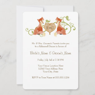 Invitación Criaturas de animales de Woodland, Bodas de Fox n 