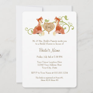 Invitación Criaturas de animales de Woodland, Bodas de Fox n 