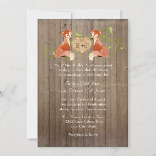 Invitación Criaturas de animales de Woodland, Bodas de Fox n
