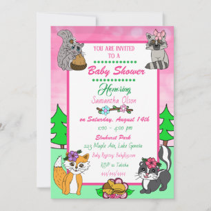 Invitación Criaturas del bosque Animales del bosque Baby Show